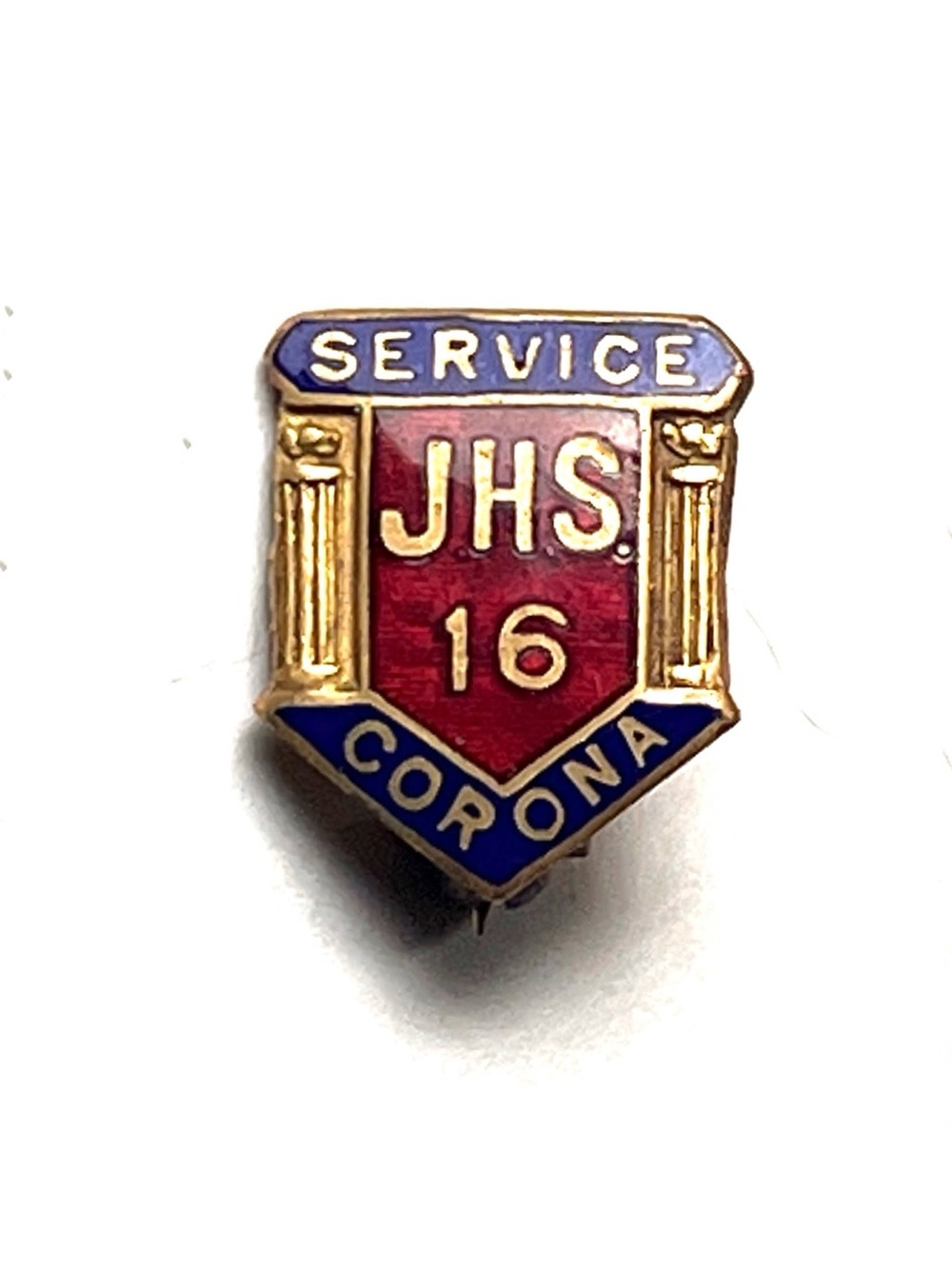 Vintage Achievement Lapel Pin Corona New York JHS 16 Junior High School Badge
